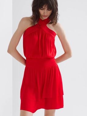 NWT WHBM Cross Halter Mini Dress SIZE M